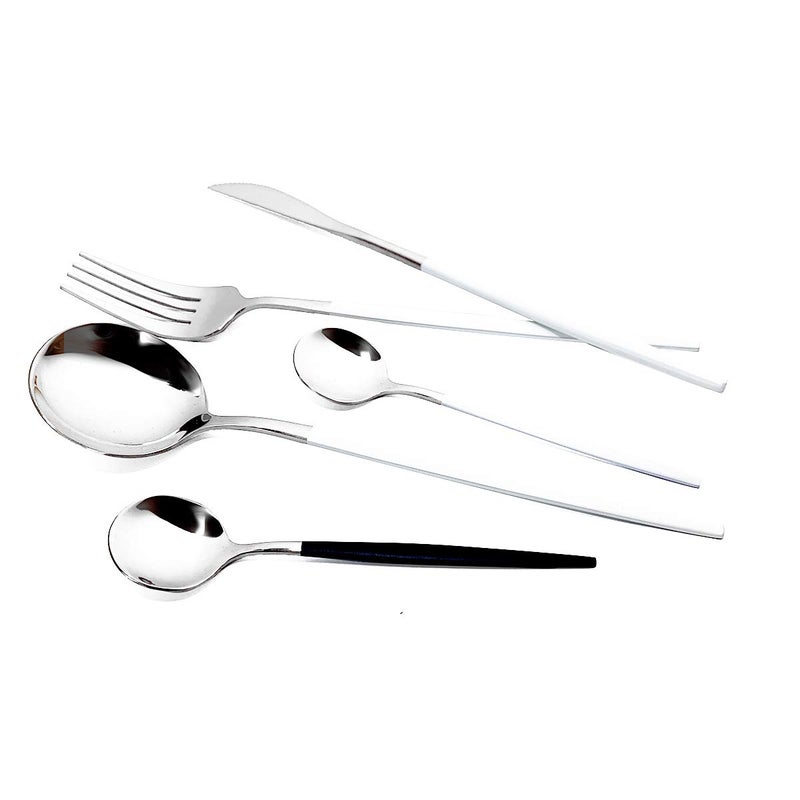 Gugrida 40-Piece Silverware Set 18/10 Stainless Steel Reusable Utensils Forks Spoons Knives Set, Mirror Polished Cutlery Flatware Set, Great for Family Gatherings & Daily Use (Service for 10, Black Silver) - Image 2